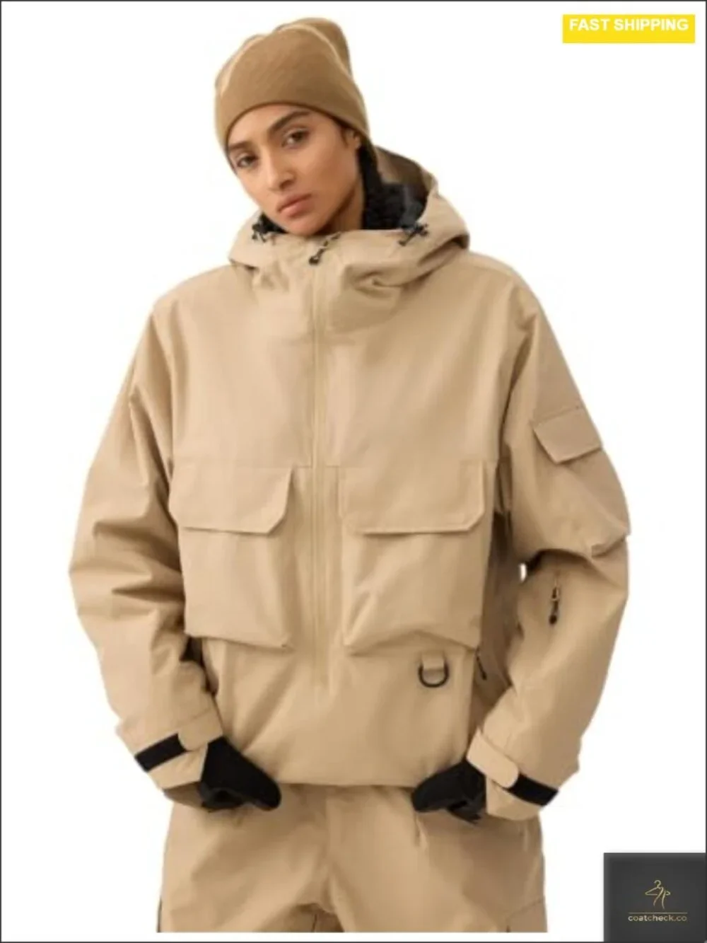 Nylon Insulated Snowboard Jacket Waterproof Windproof Ski Coat Unisex